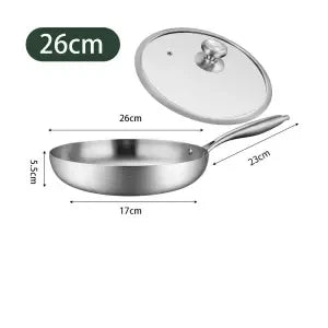 304 stainless steel thickened frying pan frying pan non-stick frying steak egg pancake frying pan household uncoated