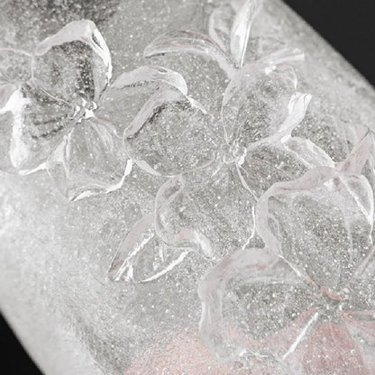 308ml High-end Frozen Burnt Glass Flower Tea Cup Kung Fu Tea Master Cup Ladies Personal Large Carved  Cup Customized Gift Box