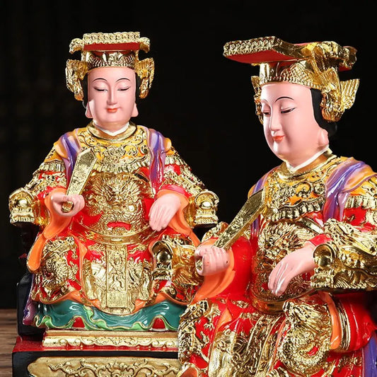 30CM 2021GOOD LUCK Home Hall Sacred shrine Talisman protection Goddess of SEA Matsu MAZU Guanyin Buddha gilding Sculpture statue