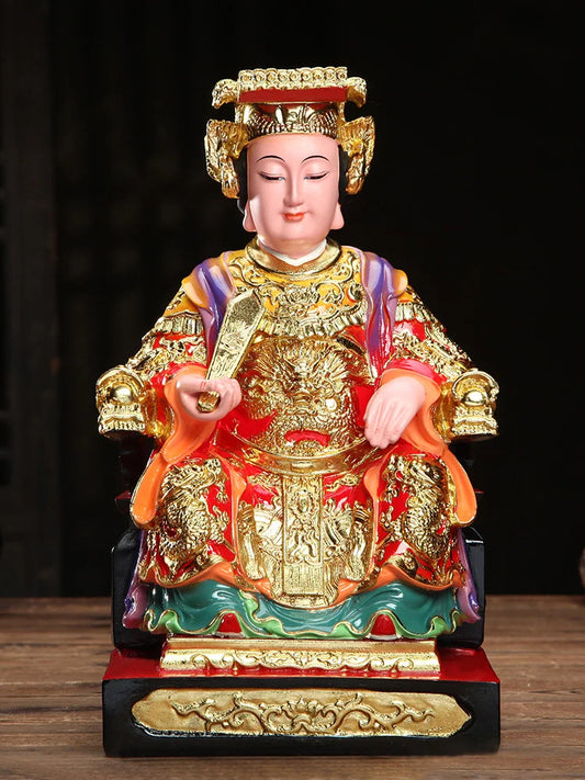 30CM 2021GOOD LUCK Home Hall Sacred shrine Talisman protection Goddess of SEA Matsu MAZU Guanyin Buddha gilding Sculpture statue