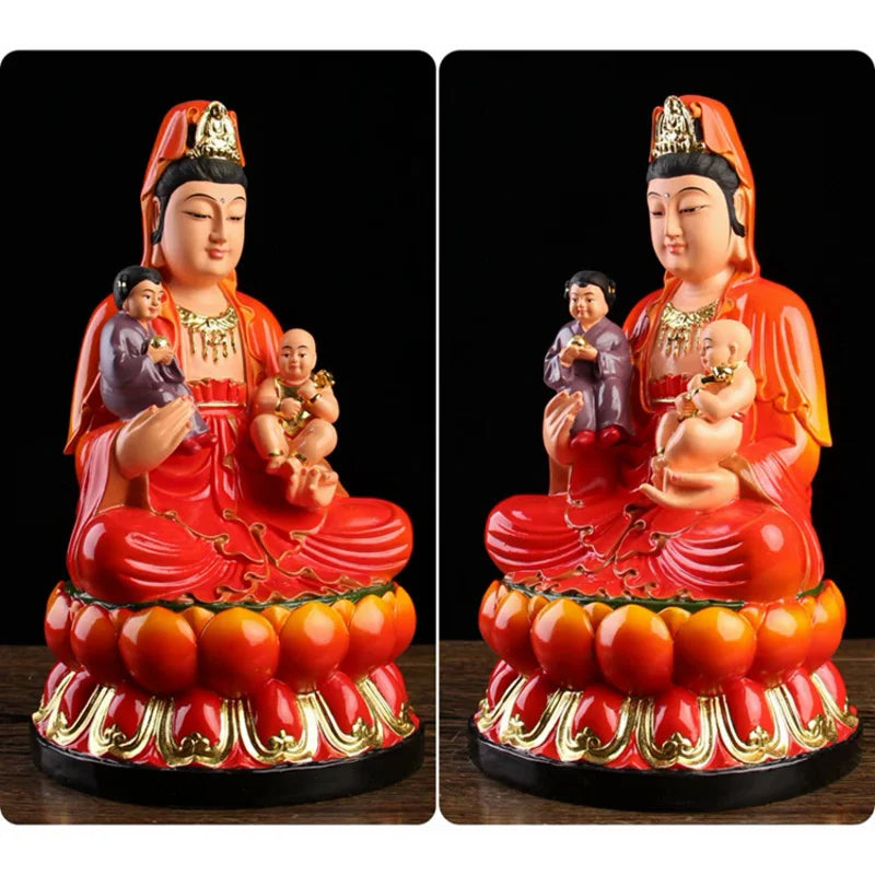 30CM Asia HOME family shrine Effective Buddhism bless family safe health good luck SONG ZI Guan yin Buddha statue