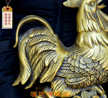 30CM Company SHOP Store home TOP efficacious Talisman Mascot- bring wealth and fortune cock Chinese FENG SHUI statue