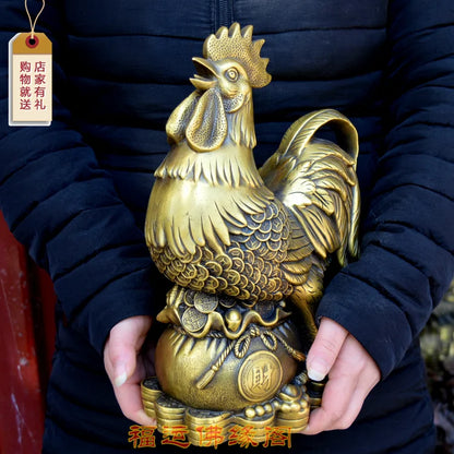 30CM Company SHOP Store home TOP efficacious Talisman Mascot- bring wealth and fortune cock Chinese FENG SHUI statue