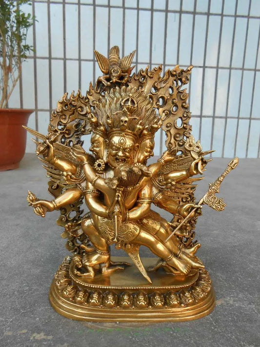 30CM  LARGE GOOD wholesale buddha statue Tibetan Buddhism Buddha brass statue Tantra KILAYA Puba Jingang Buddha talisman