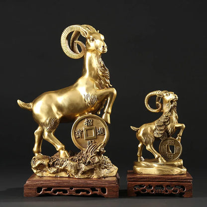 30CM Large -Unique GIFT --TOP Business Decor ART-efficacious Talisman Money Drawing Good luck sheep FENG SHUI art sculpture