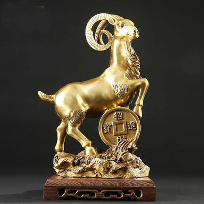 30CM Large -Unique GIFT --TOP Business Decor ART-efficacious Talisman Money Drawing Good luck sheep FENG SHUI art sculpture