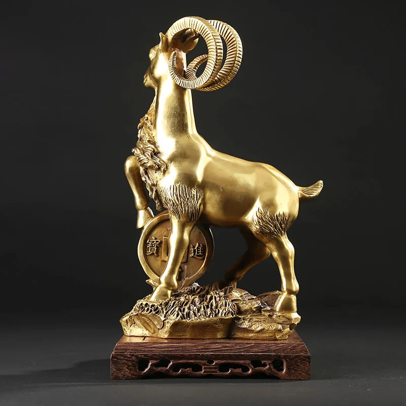 30CM Large -Unique GIFT --TOP Business Decor ART-efficacious Talisman Money Drawing Good luck sheep FENG SHUI art sculpture