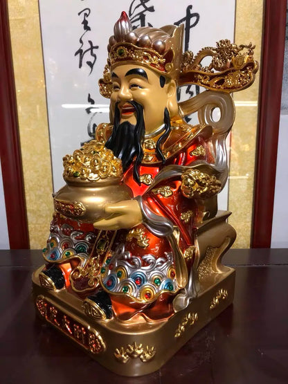 30CM large 2023 HOME Company high grade Buddha decoration Recruit money wealth good luck COPPER God of fortune Mammon statue