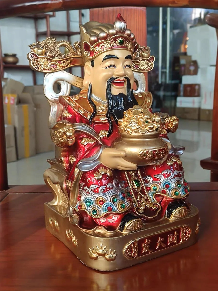 30CM large 2023 HOME Company high grade Buddha decoration Recruit money wealth good luck COPPER God of fortune Mammon statue
