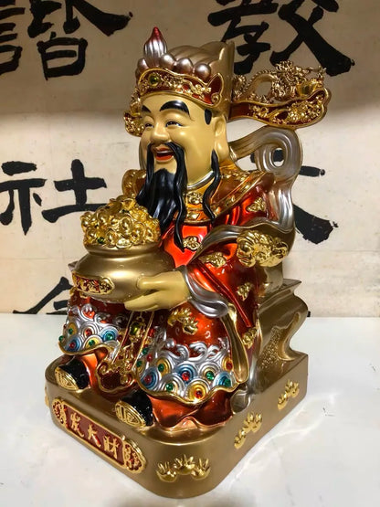 30CM large 2023 HOME Company high grade Buddha decoration Recruit money wealth good luck COPPER God of fortune Mammon statue