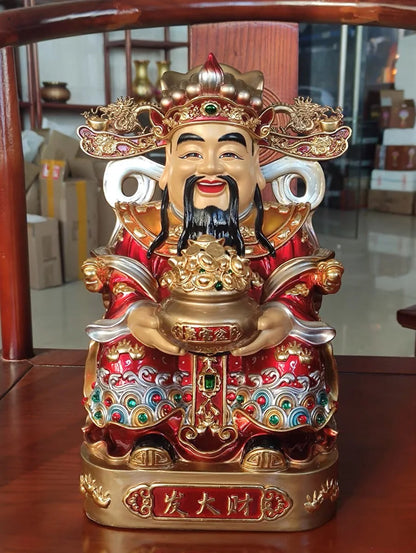 30CM large 2023 HOME Company high grade Buddha decoration Recruit money wealth good luck COPPER God of fortune Mammon statue