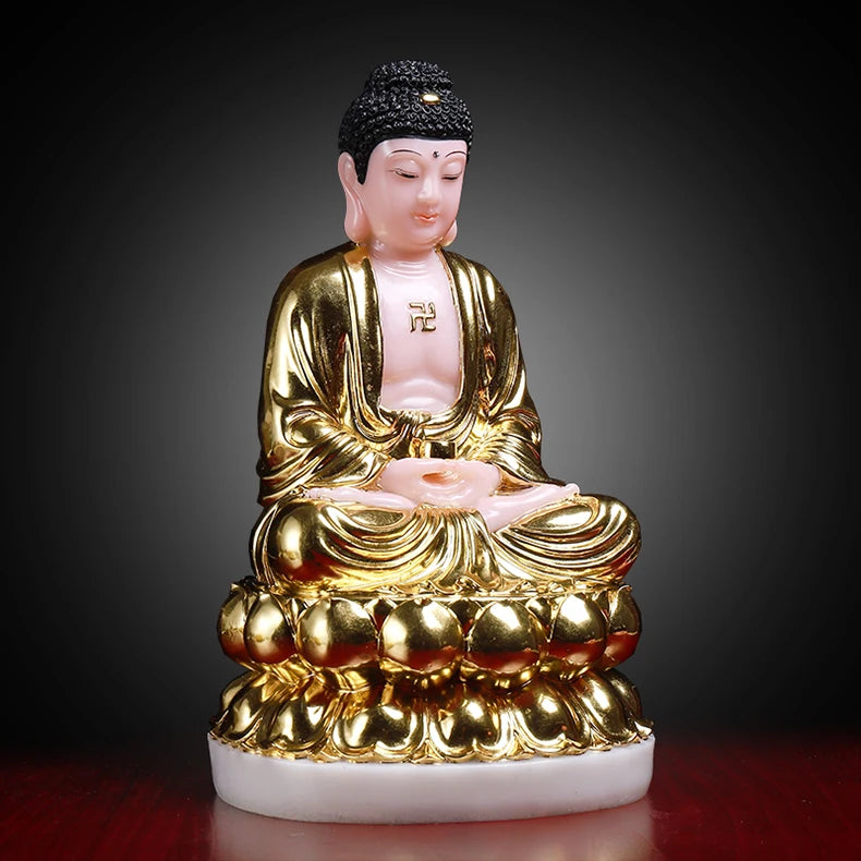 30CM large- GOOD LUCK jade gold RULAI Buddha # Home family bless Safe GOOD LUCK efficacious Talisman Sculpture statue