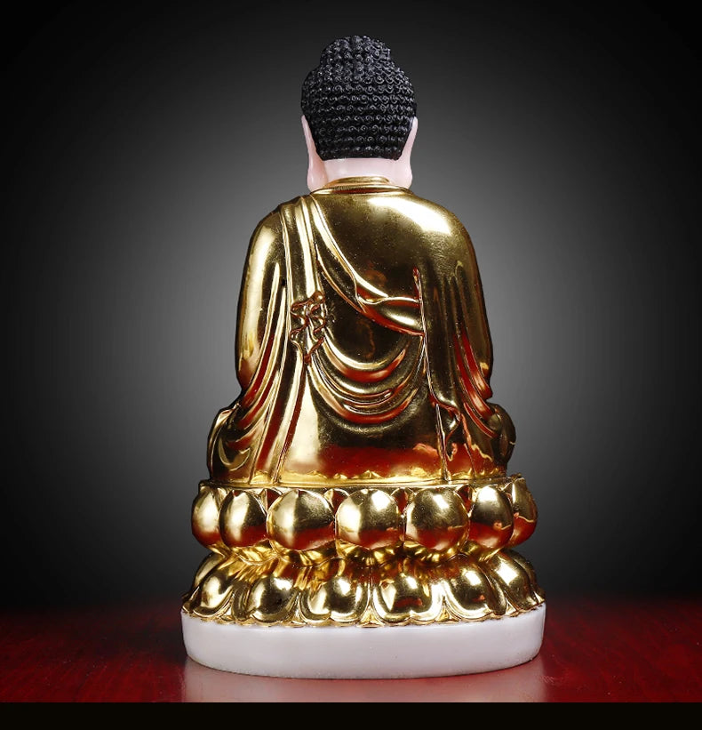 30CM large- GOOD LUCK jade gold RULAI Buddha # Home family bless Safe GOOD LUCK efficacious Talisman Sculpture statue