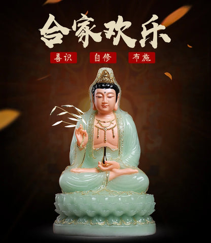 30CM large- NEW Good quality jade gilding Guanyin Buddha # Home family efficacious bless safe good luck Talisman statue