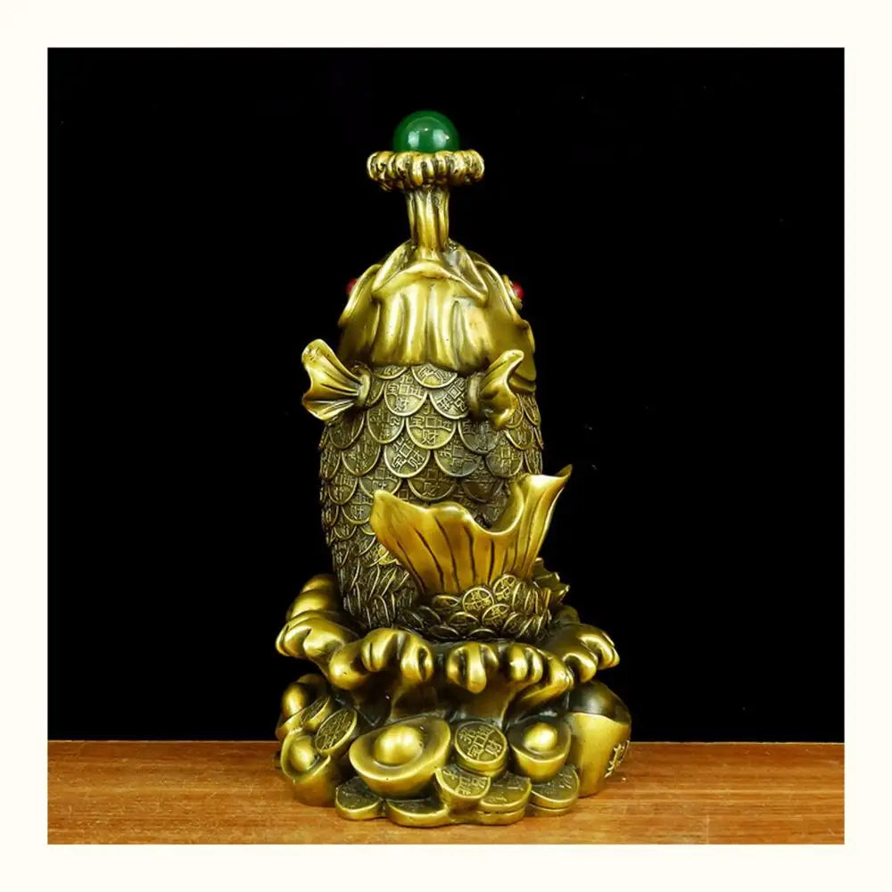 30CM large Southeast Asia HOME Company SHOP Efficacious Talisman GOOD LUCK Recruit Money Golden Fish FENG SHUI copper statue