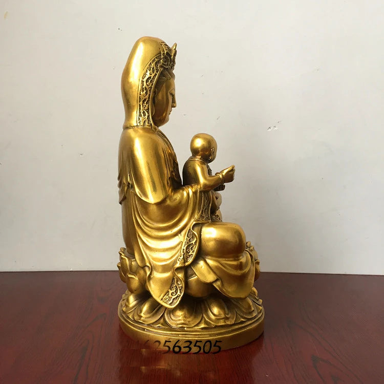 30CM large- home Porch lobby Blessing  the pregnancy children health safety efficacious Protection COPPER Songzi Guanyin statue