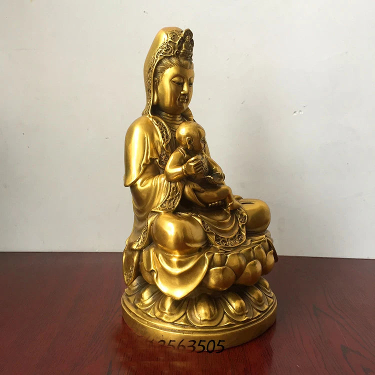 30CM large- home Porch lobby Blessing  the pregnancy children health safety efficacious Protection COPPER Songzi Guanyin statue
