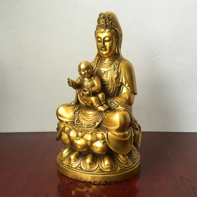 30CM large- home Porch lobby Blessing  the pregnancy children health safety efficacious Protection COPPER Songzi Guanyin statue