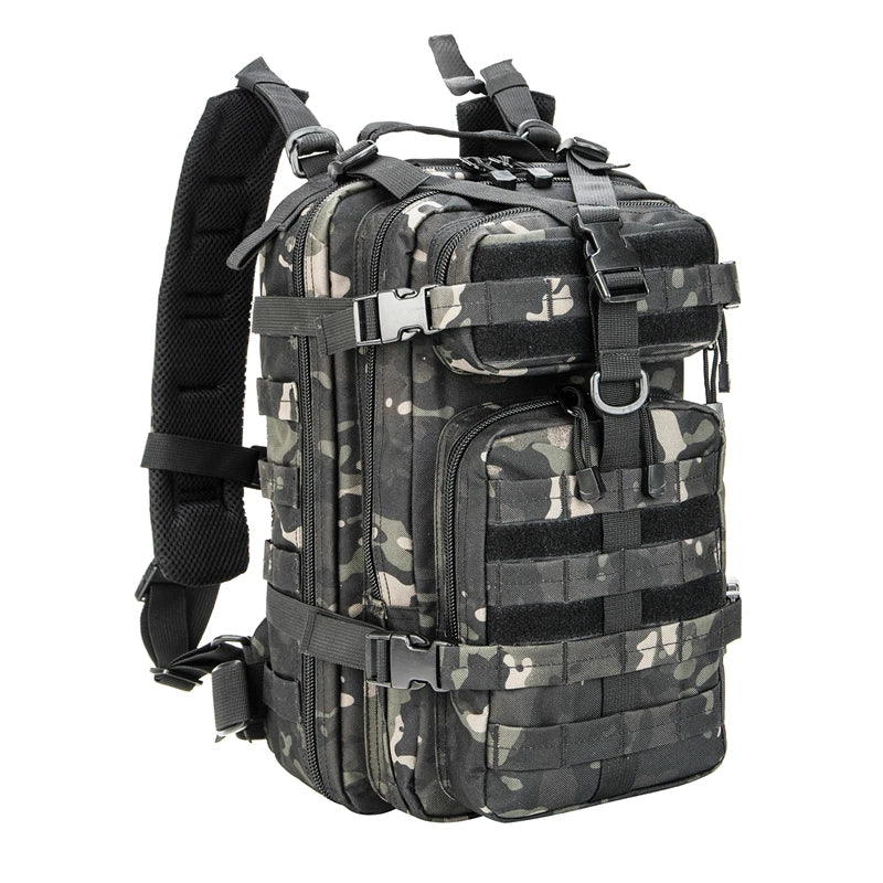 30L Travel Backpack for Men Women fits 14 Inch Notebook Small Tactical Backpack Molle Hiking Backpack for Backpacking Cycling