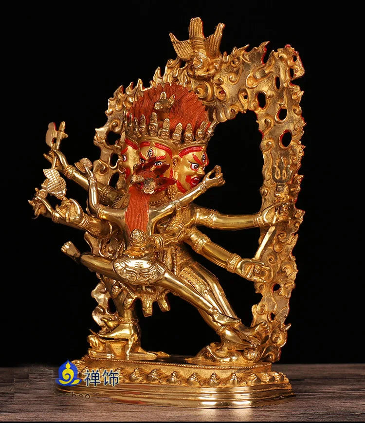 30cm TALL##  home family bless Safety Health Talisman # Tibet efficacious Protection Nepal Gold-plated Hayagriva  Buddha statue