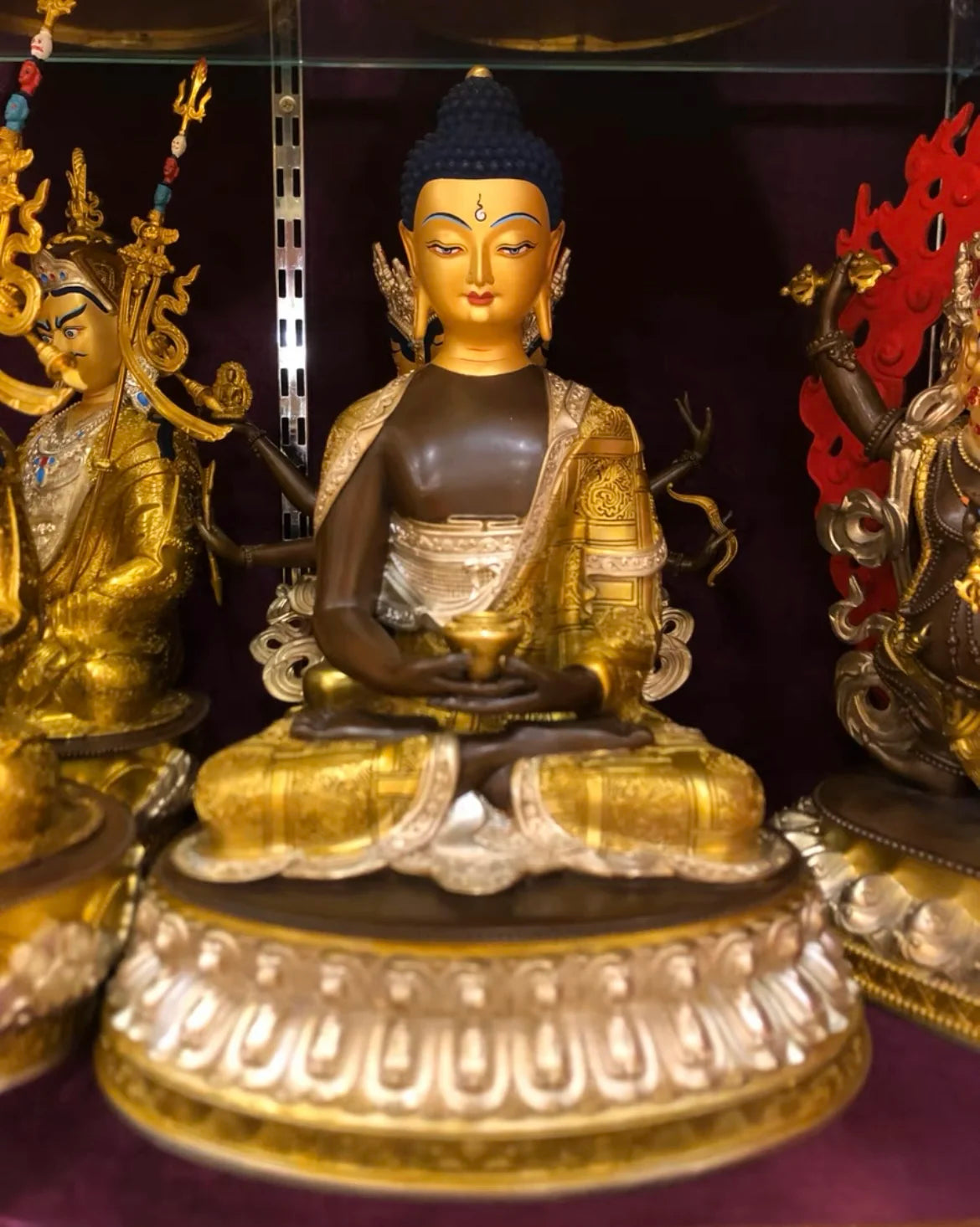 30cm large Wholesale Buddhist Item TOP GOOD gilding copper Amitabha Mitukpa Buddha statue HOME family protection worship Buddha