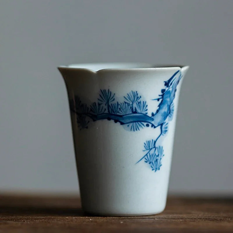 30ml Boutique Pure Hand-painted Plum Orchid Art Ceramic Tea Cup Tea-tasting Single Master Cup Kung Fu Tea Set Samll Smelling Cup