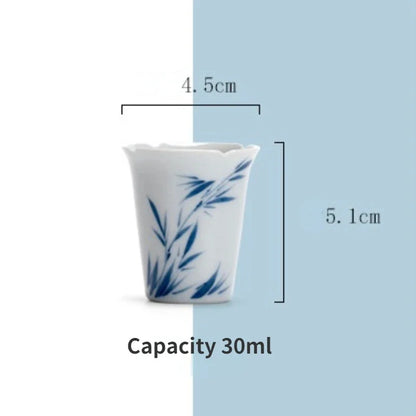 30ml Boutique Pure Hand-painted Plum Orchid Art Ceramic Tea Cup Tea-tasting Single Master Cup Kung Fu Tea Set Samll Smelling Cup