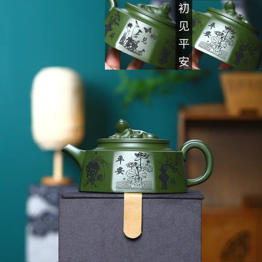 310ml Boutique Yixing Purple Clay Teapot Chinese Zisha Teaware Handmade Green Mud Tea Pot Home Custom Beauty Filter Tea Infuser