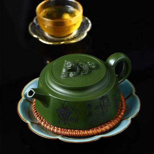 310ml Boutique Yixing Purple Clay Teapot Chinese Zisha Teaware Handmade Green Mud Tea Pot Home Custom Beauty Filter Tea Infuser
