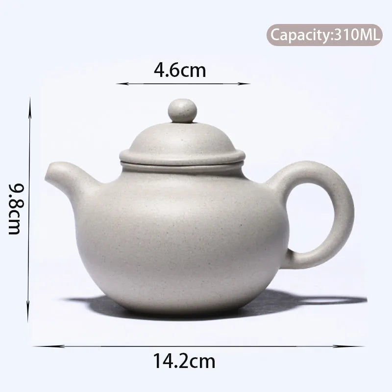 310ml Chinese Yixing Purple Clay Teapots Handmade Raw Ore White Mud Antique Tea Pot Beauty Kettle Household Zisha Tea Set
