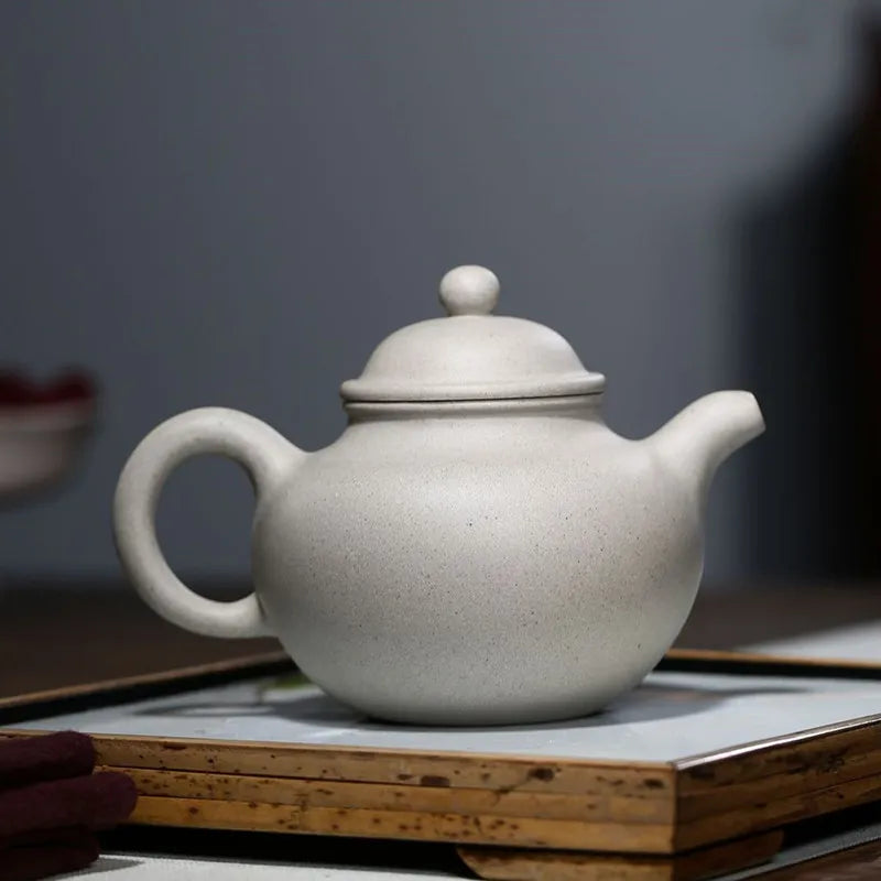 310ml Chinese Yixing Purple Clay Teapots Handmade Raw Ore White Mud Antique Tea Pot Beauty Kettle Household Zisha Tea Set