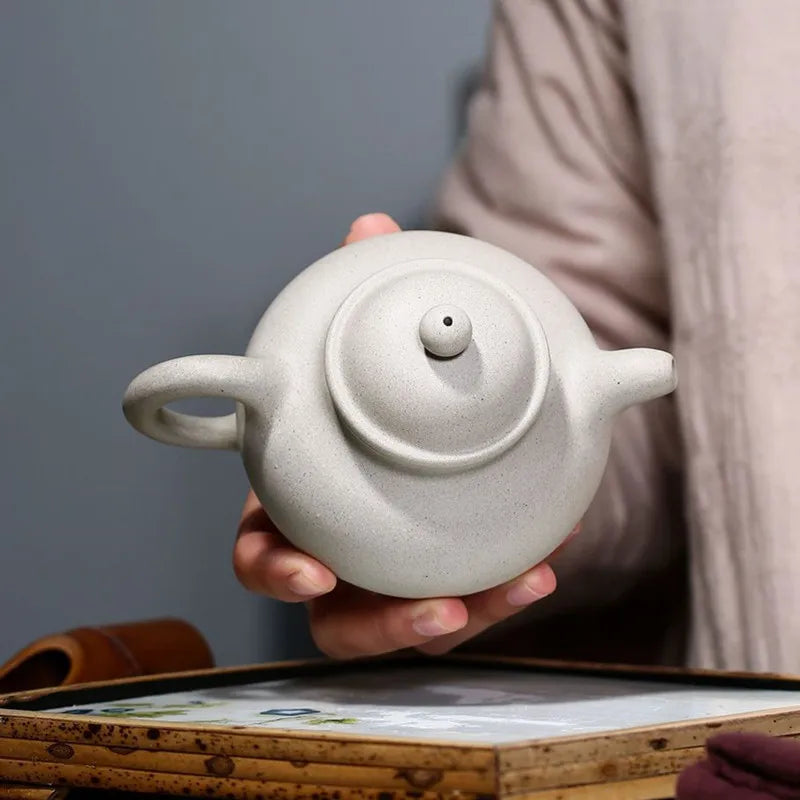 310ml Chinese Yixing Purple Clay Teapots Handmade Raw Ore White Mud Antique Tea Pot Beauty Kettle Household Zisha Tea Set