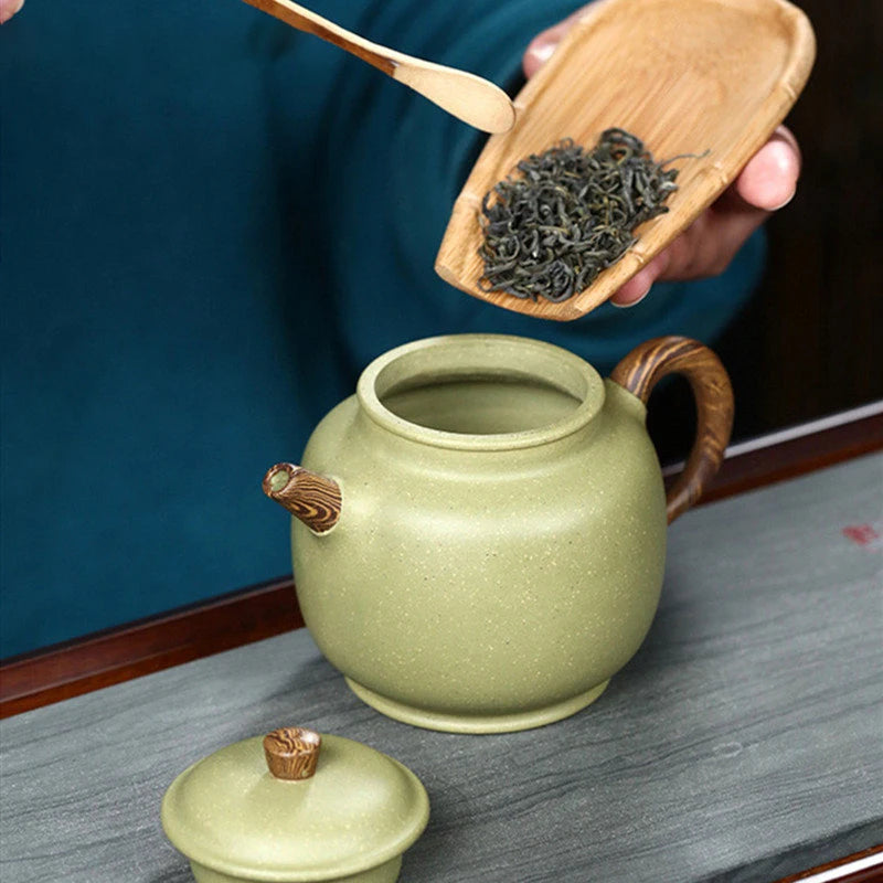 310ml Yixing Large Capacity Purple Clay Teapots Famous Handmade Tea Pot Raw Ore Bean Green Sand Kettle Chinese Zisha Tea Set