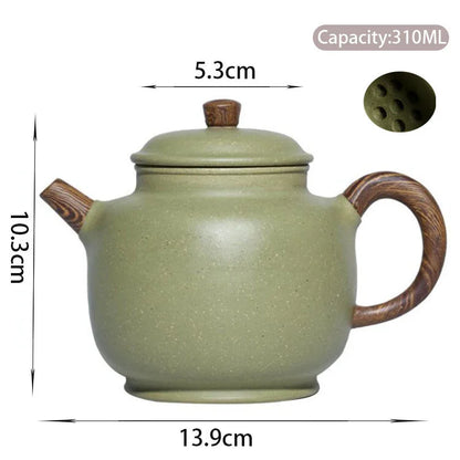 310ml Yixing Large Capacity Purple Clay Teapots Famous Handmade Tea Pot Raw Ore Bean Green Sand Kettle Chinese Zisha Tea Set