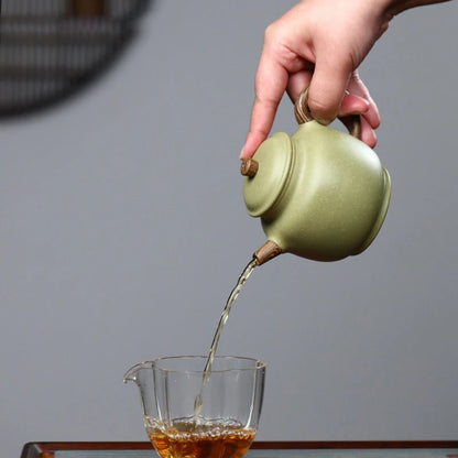 310ml Yixing Large Capacity Purple Clay Teapots Famous Handmade Tea Pot Raw Ore Bean Green Sand Kettle Chinese Zisha Tea Set