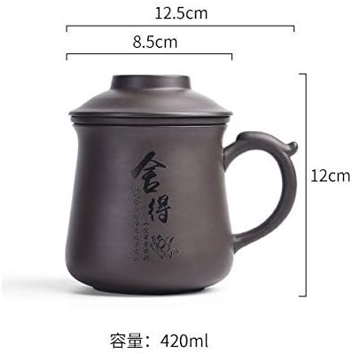 Aeseark Chinese Tea Cup Set Handmade Portable Clay Tea Cup,Ceramic Cup,Travel Tea Set Chinese-Kungfu Tea Set Coffee Mug Juice Cup,As Holiday Gifts（14.2 OZ）