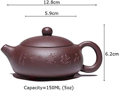 Teapot Zisha Teapot Chinese Teapot Purple Clay Filter Xishi Pot Raw Ore Purple Mud Handmade Household Health Beauty Kettle Authentic 150ml Pottery Teapot