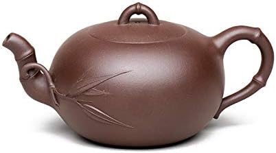 Round "Bamboo Leaf Pot" Zi Ni Chinese Yixing Purple clay handmade zisha tea pot teapot 330cc