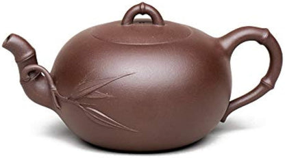 Round "Bamboo Leaf Pot" Zi Ni Chinese Yixing Purple clay handmade zisha tea pot teapot 330cc