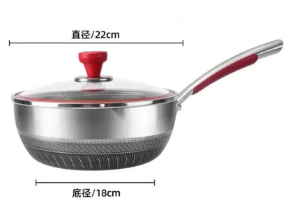 316 Stainless Steel Non-Stick Pan for Induction Cooker and Gas Stove, Dual-Use Pans for Frying and Cooking