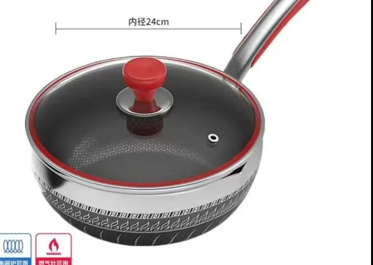 316 Stainless Steel Non-Stick Pan for Induction Cooker and Gas Stove, Dual-Use Pans for Frying and Cooking