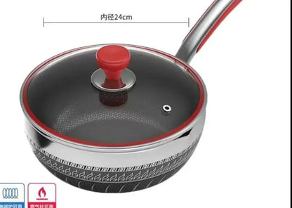 316 Stainless Steel Non-Stick Pan for Induction Cooker and Gas Stove, Dual-Use Pans for Frying and Cooking