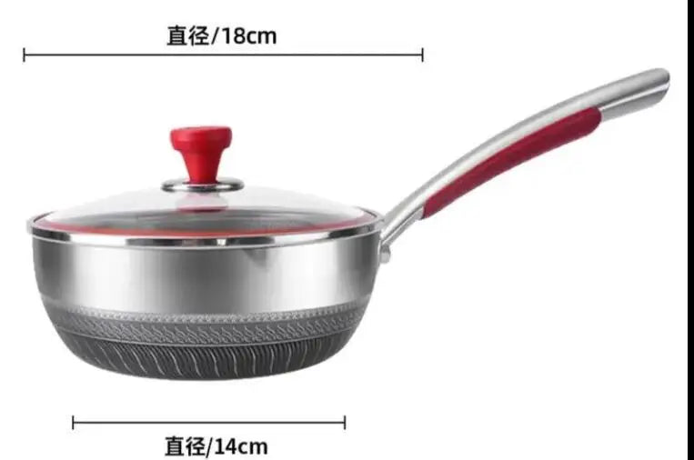 316 Stainless Steel Non-Stick Pan for Induction Cooker and Gas Stove, Dual-Use Pans for Frying and Cooking
