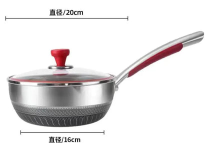 316 Stainless Steel Non-Stick Pan for Induction Cooker and Gas Stove, Dual-Use Pans for Frying and Cooking