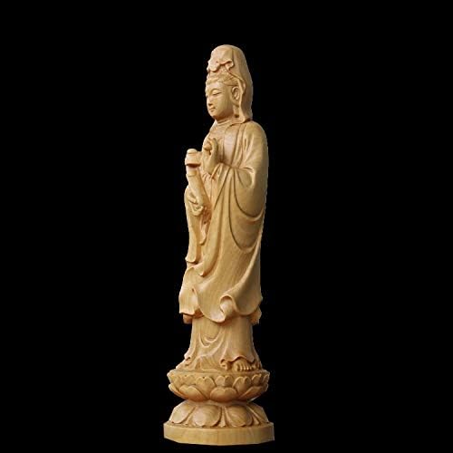 ZAMTAC Mini Boxwood carvings Home Decoration Wood Carving Statue a Buddism Guanyin Bodhisattva Kwan-yin Home Furnishing Ornament