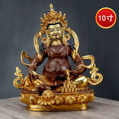 31CM Large High grade Buddha statues efficacious bring in wealth treasure gilding Yellow Jambhala fortune god Buddha