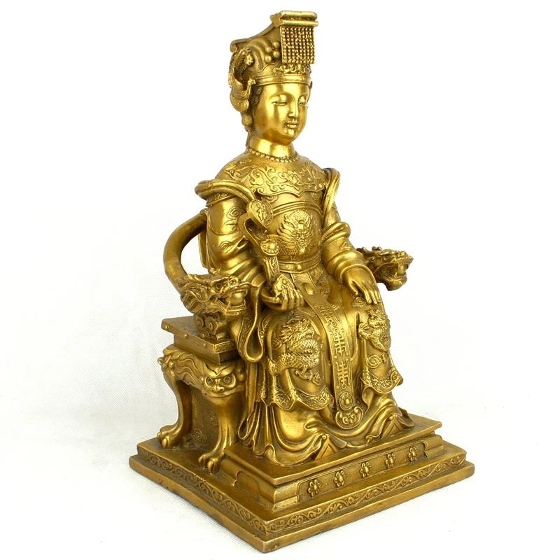 31CM # bless family Safety Health luck Talisman # office home shop efficacious Protection brass Sea God Mazu Guanyin statue