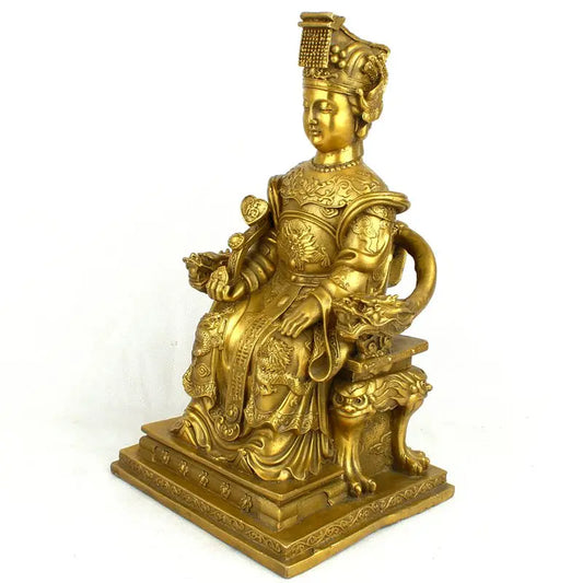 31CM # bless family Safety Health luck Talisman # office home shop efficacious Protection brass Sea God Mazu Guanyin statue