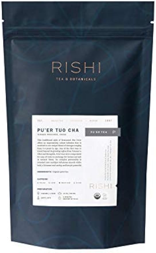 Rishi Tea Ancient Pu'er Tuo Cha Loose Leaf Herbal Tea | Immune, Heart & Digestion Support, USDA Certified Organic, Fair Trade Pu'er Tea, Caffeinated | 1 lb Bag, Makes 115 Cups