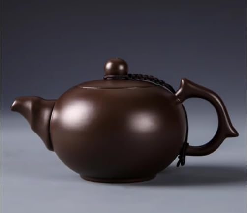 WEOPYCJ Xishi Teapot,Chinese Yixing Small Zisha Tea Pot,Handmade Pottery Mud Kungfu Zini Purple Clay Teapot,Suit Tieguanyin Puer Tea Pot Tea Table Decoration (Zini&6.7oz&200ml)